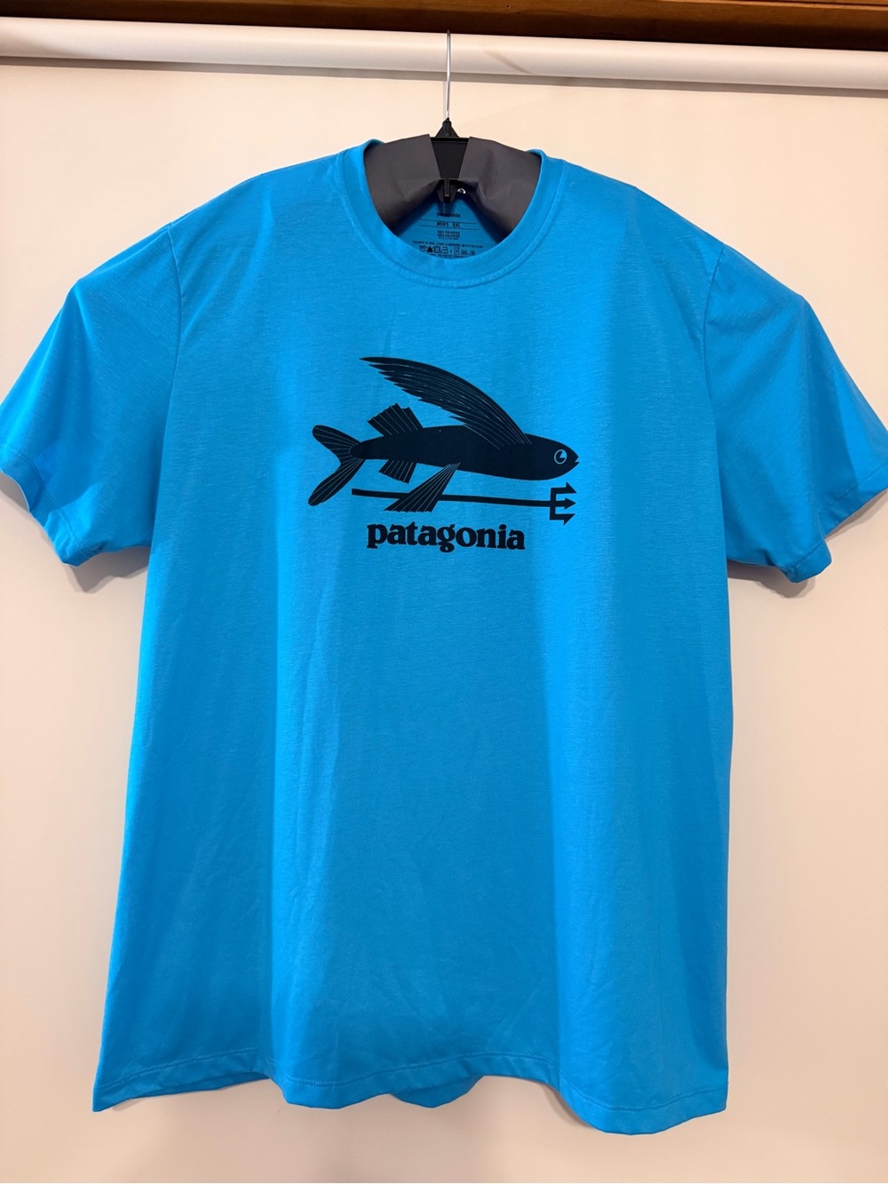 Patagonia Bright Blue Flying Fish shirt - XXL